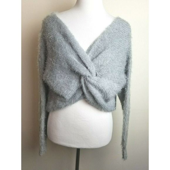 Sadie & Sage Sweaters - NWT Sadie & Sage Sweater S Grey Knotted cropped